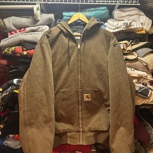 Vintage Carhartt Brown Duck Active Jacket Quilted Lined Size Large